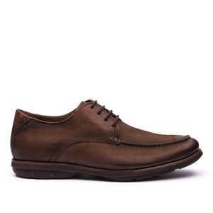Sapato Masculino Casual Fascar Derby Marrom Em Couro