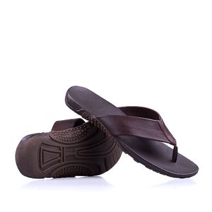 Chinelo Masculino Fascar Marrom Em Couro
