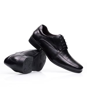Sapato Masculino Social Fascar Active Air Flow  Derby Preto Em Couro