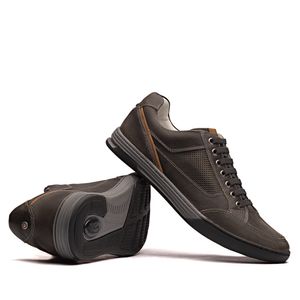 Sapatênis Masculino Casual Fascar Izi Marrom Em Couro