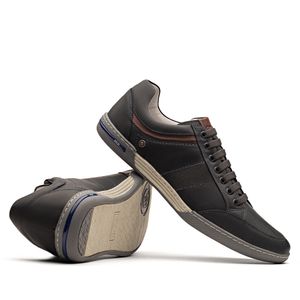Sapatênis Masculino Casual Fascar Izi Azul-Marinho Em Couro