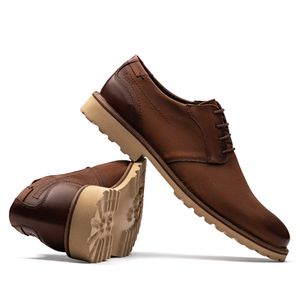 Sapato Masculino Casual Fascar Lite Derby Marrom Em Couro