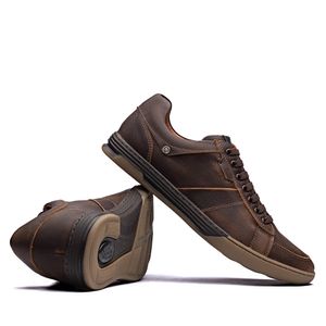 Sapatênis Masculino Casual Fascar Izi Marrom Em Couro