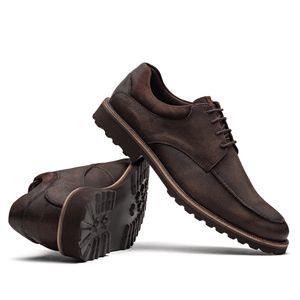 Sapato Masculino Casual Fascar Lite Derby Marrom Em Couro