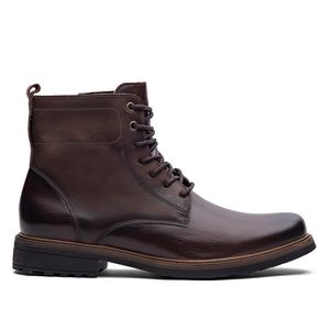 Coturno Masculino Fascar Marrom Em Couro