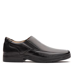 Mocassim Masculino Social Fascar Lite Preto Em Couro