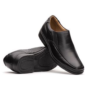 Mocassim Masculino Social Fascar Lite Preto Em Couro