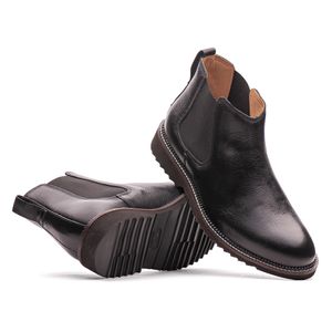 Bota Masculina Casual Fascar Extralight Chelsea Preta Em Couro
