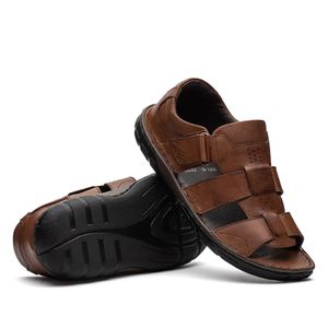 Sandália Masculina Fascar Marrom Em Couro