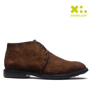 Bota Masculina Casual Fascar Extralight Marrom Em Couro
