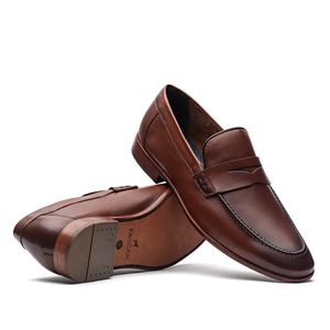 Mocassim Masculino Social Fascar Penny Loafer Em Couro