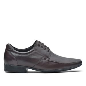 Sapato Masculino Social Fascar Derby Marrom Em Couro