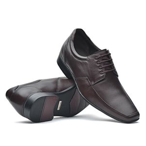 Sapato Masculino Social Fascar Derby Marrom Em Couro