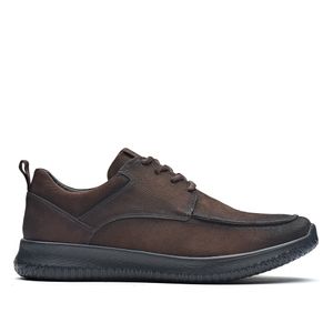 Sapato Masculino Casual Fascar Lite Derby Marrom Em Couro