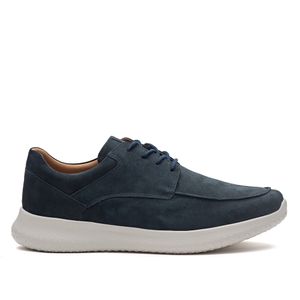 Sapato Masculino Casual Fascar Lite Derby Azul-Marinho Em Couro