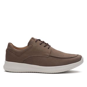Sapato Masculino Casual Fascar Lite Derby Cinza Em Couro