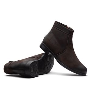 Bota Masculina Casual Fascar Active Air Flow Marrom Em Couro