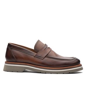 Mocassim Masculino Casual Fascar Penny Loafer Marrom Em Couro