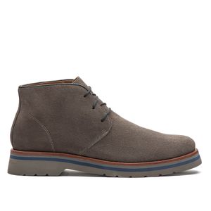 Bota Masculina Casual Fascar Cinza Em Couro