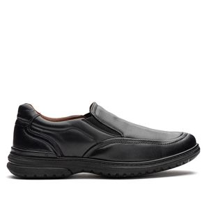 Mocassim Masculino Social Fascar Lite Preto Em Couro