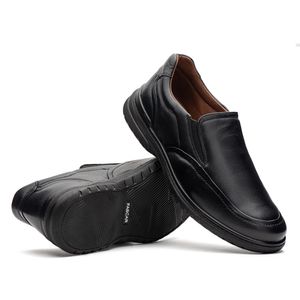 Mocassim Masculino Social Fascar Lite Preto Em Couro