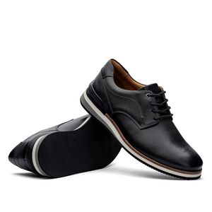 Sapato Masculino Casual Fascar Lite Derby Cinza Em Couro
