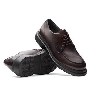 Sapato Masculino Casual Fascar Lite Derby Marrom Em Couro