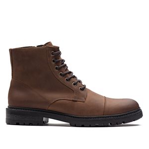 Bota Masculina Casual Fascar Marrom Em Couro