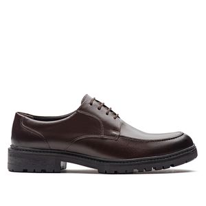 Sapato Masculino Casual Fascar Derby Marrom Em Couro