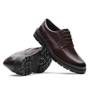 Sapato Masculino Casual Fascar Derby Marrom Em Couro