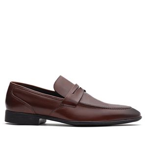 Mocassim Masculino Social Fascar Penny Loafer Marrom Em Couro