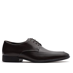 Sapato Masculino Social Fascar Derby Marrom Em Couro