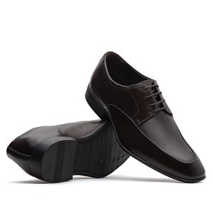 Sapato Masculino Social Fascar Derby Marrom Em Couro