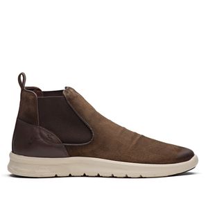 Tênis Masculino Casual Cano Alto Fascar Izi Marrom Em Couro