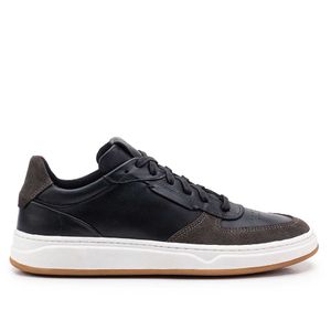 Tênis Masculino Casual Fascar Preto Em Couro
