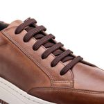 Tênis Masculino Casual Fascar Barcelos Marrom Em Couro Tênis Masculino Casual Fascar Barcelos Marrom Em Couro