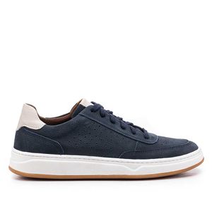 Tênis Masculino Casual Fascar Azul-Marinho Em Couro