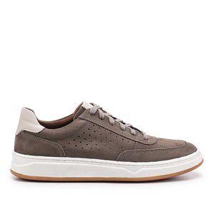 Tênis Masculino Casual Fascar Cinza Em Couro
