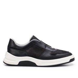 Sapatênis Masculino Casual Fascar Izi Preto Em Couro
