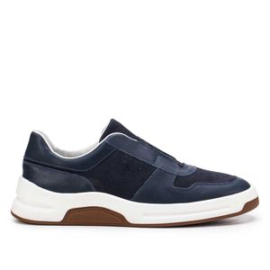 Tênis Masculino Casual Fascar Izi Azul-Marinho Em Couro