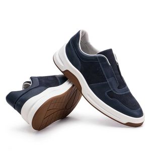 Tênis Masculino Casual Fascar Izi Azul-Marinho Em Couro