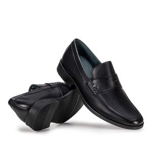 Mocassim Masculino Social Fascar Lisboa Penny Loafer Preto Em Couro