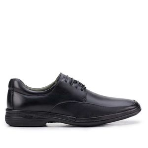 Sapato Masculino Social Fascar Derby Preto Em Couro