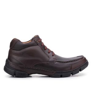 Bota Masculina Casual Fascar Marrom Em Couro