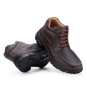 Bota Masculina Casual Fascar Marrom Em Couro