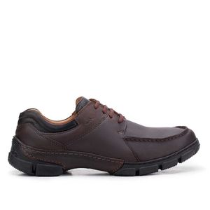Sapato Masculino Casual Fascar Derby Marrom Em Couro