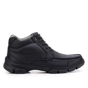 Bota Masculina Casual Fascar Preta Em Couro