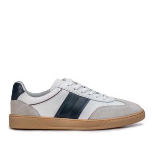 Tênis Masculino Casual Fascar Branco Em Couro