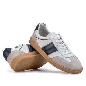 Tênis Masculino Casual Fascar Branco Em Couro