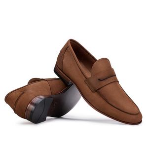 Mocassim Masculino Casual Fascar Marrom Em Couro